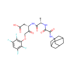 C[C@H](NC(=O)C(=O)NC12CC3CC(CC(C3)C1)C2)C(=O)N[C@@H](CC(=O)O)C(=O)COc1c(F)c(F)cc(F)c1F ZINC001772623015