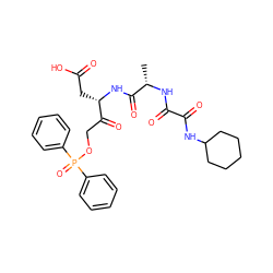 C[C@H](NC(=O)C(=O)NC1CCCCC1)C(=O)N[C@@H](CC(=O)O)C(=O)COP(=O)(c1ccccc1)c1ccccc1 ZINC001772634271