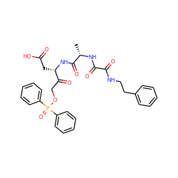 C[C@H](NC(=O)C(=O)NCCc1ccccc1)C(=O)N[C@@H](CC(=O)O)C(=O)COP(=O)(c1ccccc1)c1ccccc1 ZINC001772649713