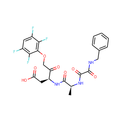 C[C@H](NC(=O)C(=O)NCc1ccccc1)C(=O)N[C@@H](CC(=O)O)C(=O)COc1c(F)c(F)cc(F)c1F ZINC000028525548