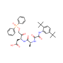 C[C@H](NC(=O)C(=O)Nc1cc(C(C)(C)C)ccc1C(C)(C)C)C(=O)N[C@@H](CC(=O)O)C(=O)COP(=O)(c1ccccc1)c1ccccc1 ZINC000049776264