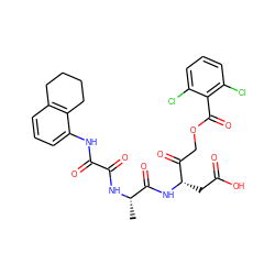 C[C@H](NC(=O)C(=O)Nc1cccc2c1CCCC2)C(=O)N[C@@H](CC(=O)O)C(=O)COC(=O)c1c(Cl)cccc1Cl ZINC001772588974