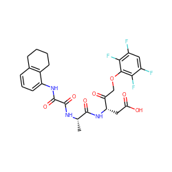 C[C@H](NC(=O)C(=O)Nc1cccc2c1CCCC2)C(=O)N[C@@H](CC(=O)O)C(=O)COc1c(F)c(F)cc(F)c1F ZINC001772649773