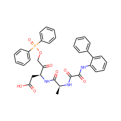 C[C@H](NC(=O)C(=O)Nc1ccccc1-c1ccccc1)C(=O)N[C@@H](CC(=O)O)C(=O)COP(=O)(c1ccccc1)c1ccccc1 ZINC000049933402