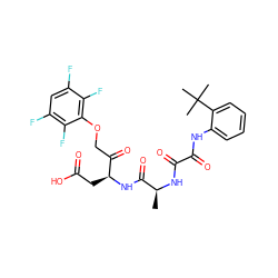 C[C@H](NC(=O)C(=O)Nc1ccccc1C(C)(C)C)C(=O)N[C@@H](CC(=O)O)C(=O)COc1c(F)c(F)cc(F)c1F ZINC000014191207