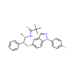 C[C@H](NC(=O)C(C)(C)C)[C@H](Oc1ccc2c(cnn2-c2ccc(F)cc2)c1)c1ccccc1 ZINC000114683588