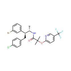 C[C@H](NC(=O)C(C)(C)Oc1ccc(C(F)(F)F)cn1)[C@@H](Cc1ccc(Cl)cc1)c1cccc(Br)c1 ZINC000058487833