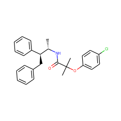 C[C@H](NC(=O)C(C)(C)Oc1ccc(Cl)cc1)[C@@H](Cc1ccccc1)c1ccccc1 ZINC000036294867