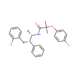 C[C@H](NC(=O)C(C)(C)Oc1ccc(Cl)cc1)[C@@H](Cc1ccccc1Cl)c1ccccc1 ZINC000036294849