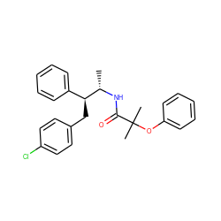 C[C@H](NC(=O)C(C)(C)Oc1ccccc1)[C@@H](Cc1ccc(Cl)cc1)c1ccccc1 ZINC000035079393