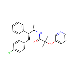 C[C@H](NC(=O)C(C)(C)Oc1cccnc1)[C@@H](Cc1ccc(Cl)cc1)c1ccccc1 ZINC000035079396