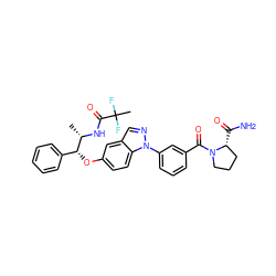 C[C@H](NC(=O)C(C)(F)F)[C@H](Oc1ccc2c(cnn2-c2cccc(C(=O)N3CCC[C@H]3C(N)=O)c2)c1)c1ccccc1 ZINC000145812168