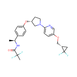 C[C@H](NC(=O)C(C)(F)F)c1ccc(O[C@@H]2CCN(c3ccc(OC[C@@H]4CC4(F)F)cn3)C2)cc1 ZINC000169709462