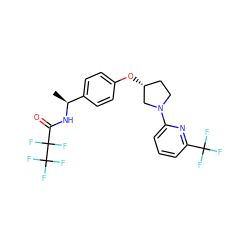 C[C@H](NC(=O)C(F)(F)C(F)(F)F)c1ccc(O[C@@H]2CCN(c3cccc(C(F)(F)F)n3)C2)cc1 ZINC000169709744