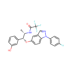 C[C@H](NC(=O)C(F)(F)F)[C@H](Oc1ccc2c(cnn2-c2ccc(F)cc2)c1)c1cccc(O)c1 ZINC000114678258