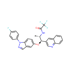 C[C@H](NC(=O)C(F)(F)F)[C@H](Oc1ccc2c(cnn2-c2ccc(F)cc2)c1)c1cnc2ccccc2c1 ZINC000114680049