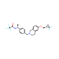 C[C@H](NC(=O)C(F)(F)F)c1ccc(CN2CCc3cc(OC[C@H]4CC4(F)F)ccc3C2)cc1 ZINC001772611390