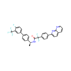 C[C@H](NC(=O)C(F)(F)c1ccc(-c2ccc3cccnc3n2)cc1)c1ccc(-c2ccc(F)c(C(F)(F)F)c2)cc1 ZINC000095575987