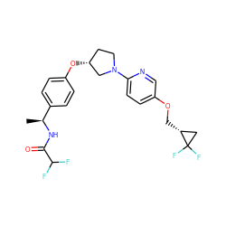 C[C@H](NC(=O)C(F)F)c1ccc(O[C@@H]2CCN(c3ccc(OC[C@@H]4CC4(F)F)cn3)C2)cc1 ZINC000169709510