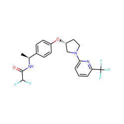 C[C@H](NC(=O)C(F)F)c1ccc(O[C@@H]2CCN(c3cccc(C(F)(F)F)n3)C2)cc1 ZINC000169709457