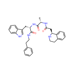 C[C@H](NC(=O)C[C@@H]1NCCc2ccccc21)C(=O)N[C@@H](Cc1c[nH]c2ccccc12)C(=O)NCCc1ccccc1 ZINC000029557012