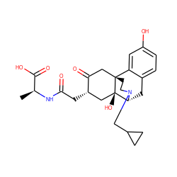 C[C@H](NC(=O)C[C@H]1C[C@@]2(O)[C@H]3Cc4ccc(O)cc4[C@@]2(CCN3CC2CC2)CC1=O)C(=O)O ZINC000217083752