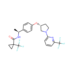 C[C@H](NC(=O)C1(C(F)(F)F)CC1)c1ccc(O[C@@H]2CCN(c3cccc(C(F)(F)F)n3)C2)cc1 ZINC000169709466