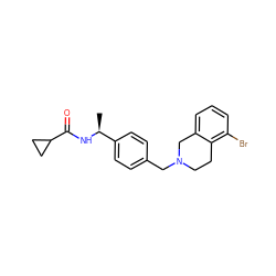 C[C@H](NC(=O)C1CC1)c1ccc(CN2CCc3c(Br)cccc3C2)cc1 ZINC001772635025