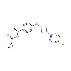 C[C@H](NC(=O)C1CC1)c1ccc(OC2CN(c3ncc(Br)cn3)C2)cc1 ZINC000142314452