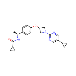 C[C@H](NC(=O)C1CC1)c1ccc(OC2CN(c3ncc(C4CC4)cn3)C2)cc1 ZINC000142230015