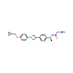 C[C@H](NC(=O)CC#N)c1ccc(C2CN(c3ccc(OCC4CC4)cc3)C2)cc1 ZINC000149936119