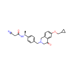 C[C@H](NC(=O)CC#N)c1ccc(CN2CC(=O)c3cc(OCC4CC4)ccc3C2)cc1 ZINC001772643899