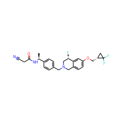 C[C@H](NC(=O)CC#N)c1ccc(CN2Cc3ccc(OC[C@@H]4CC4(F)F)cc3[C@@H](F)C2)cc1 ZINC001772577433