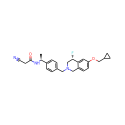 C[C@H](NC(=O)CC#N)c1ccc(CN2Cc3ccc(OCC4CC4)cc3[C@@H](F)C2)cc1 ZINC001772590048