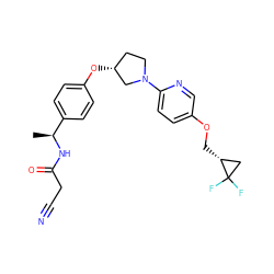 C[C@H](NC(=O)CC#N)c1ccc(O[C@@H]2CCN(c3ccc(OC[C@@H]4CC4(F)F)cn3)C2)cc1 ZINC000169709633