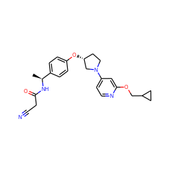 C[C@H](NC(=O)CC#N)c1ccc(O[C@@H]2CCN(c3ccnc(OCC4CC4)c3)C2)cc1 ZINC000169709533