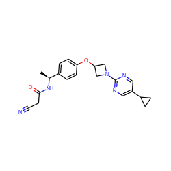 C[C@H](NC(=O)CC#N)c1ccc(OC2CN(c3ncc(C4CC4)cn3)C2)cc1 ZINC000142281516