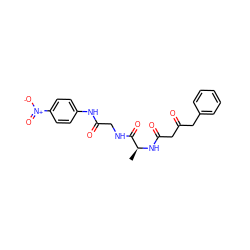 C[C@H](NC(=O)CC(=O)Cc1ccccc1)C(=O)NCC(=O)Nc1ccc([N+](=O)[O-])cc1 ZINC000029404965