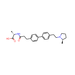 C[C@H](NC(=O)CCc1ccc(-c2ccc(CCN3CCC[C@H]3C)cc2)cc1)C(=O)O ZINC000144816495