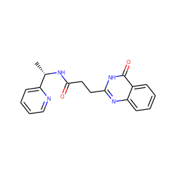 C[C@H](NC(=O)CCc1nc2ccccc2c(=O)[nH]1)c1ccccn1 ZINC000007979424