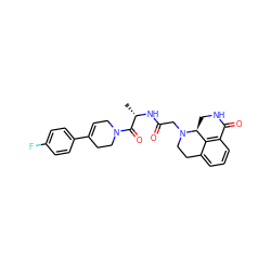 C[C@H](NC(=O)CN1CCc2cccc3c2[C@@H]1CNC3=O)C(=O)N1CC=C(c2ccc(F)cc2)CC1 ZINC000095585844