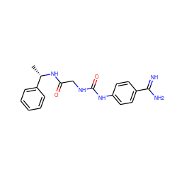 C[C@H](NC(=O)CNC(=O)Nc1ccc(C(=N)N)cc1)c1ccccc1 ZINC000013489406