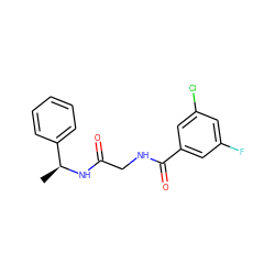 C[C@H](NC(=O)CNC(=O)c1cc(F)cc(Cl)c1)c1ccccc1 ZINC000473149120