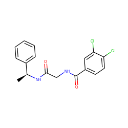 C[C@H](NC(=O)CNC(=O)c1ccc(Cl)c(Cl)c1)c1ccccc1 ZINC000008181808