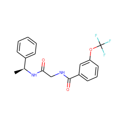 C[C@H](NC(=O)CNC(=O)c1cccc(OC(F)(F)F)c1)c1ccccc1 ZINC000473151215