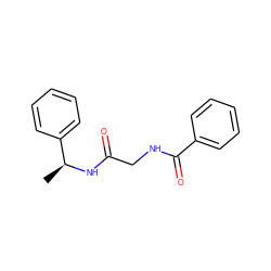 C[C@H](NC(=O)CNC(=O)c1ccccc1)c1ccccc1 ZINC000001749250