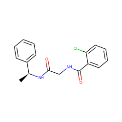 C[C@H](NC(=O)CNC(=O)c1ccccc1Cl)c1ccccc1 ZINC000003072097