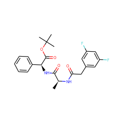 C[C@H](NC(=O)Cc1cc(F)cc(F)c1)C(=O)N[C@H](C(=O)OC(C)(C)C)c1ccccc1 ZINC000001549363