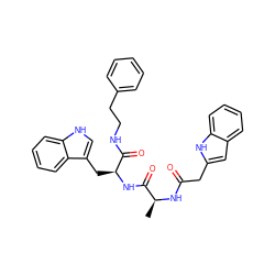 C[C@H](NC(=O)Cc1cc2ccccc2[nH]1)C(=O)N[C@@H](Cc1c[nH]c2ccccc12)C(=O)NCCc1ccccc1 ZINC000029558828