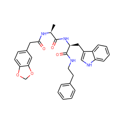 C[C@H](NC(=O)Cc1ccc2c(c1)OCO2)C(=O)N[C@@H](Cc1c[nH]c2ccccc12)C(=O)NCCc1ccccc1 ZINC000029554972